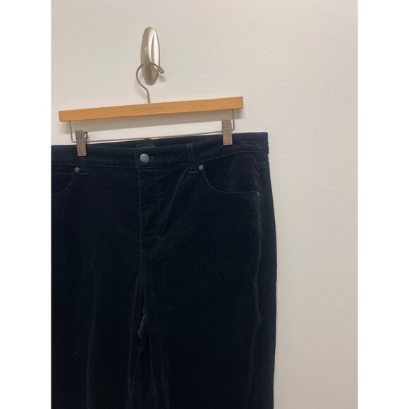 NWT Talbots Womens 16 Long Black Corduroy Straight Leg Pants - Picture 3 of 7